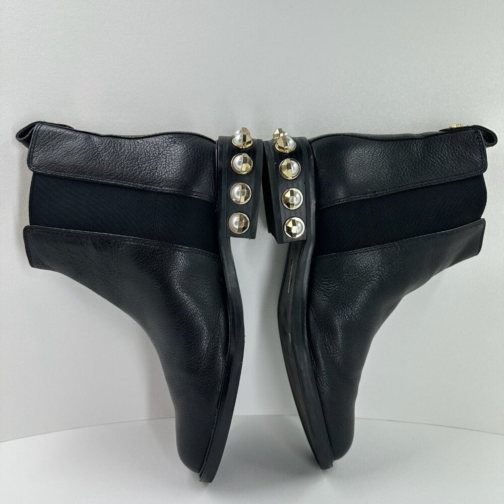 Louise et Cie Valtina Pearl Heel Chelsea Boots Women US 9M Pebbled Leather Black - Picture 8 of 13